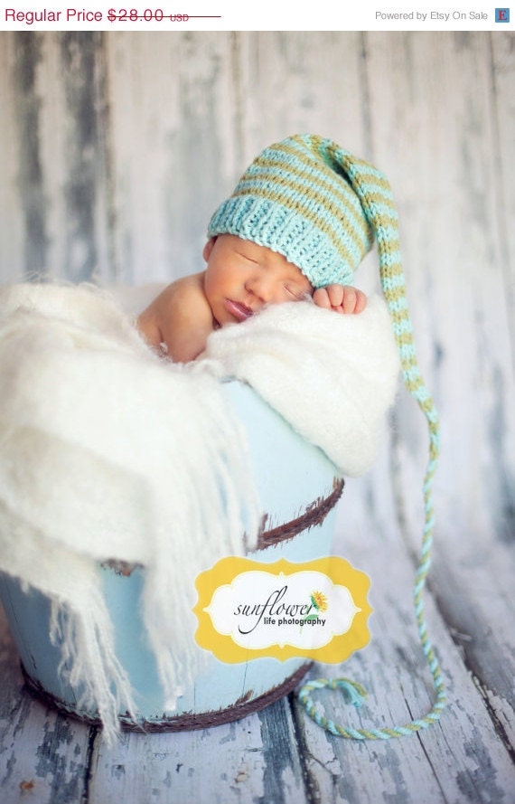 SALE Newborn Girl Boy HAT Baby Photo ProP Organic Cotton Stocking CaP Pick ColorS KNiT to ORDeR Beanie Unigender Coral Aqua Natural Moss