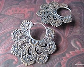 Made to Order 18 gauge Filigree Blade Hoop Industrial Tribal Earrings