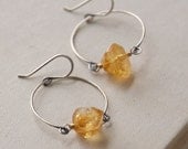 Hinged Citrine Earrings- citrine, sterling silver.