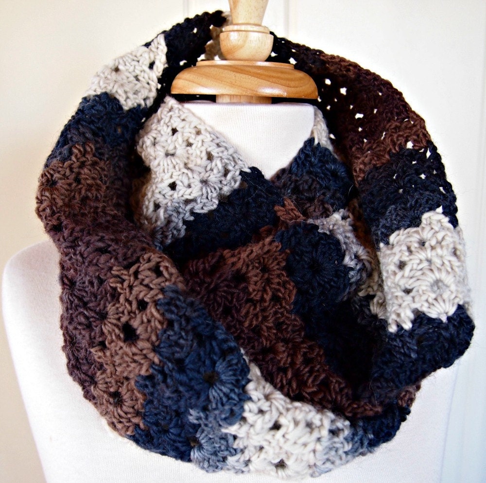 Infinity Scarf - browns and greys - ready to ship