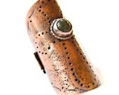 Armor Cross Ring - Copper Jewelry - Mixed Metal Cross Ring - Shield Ring