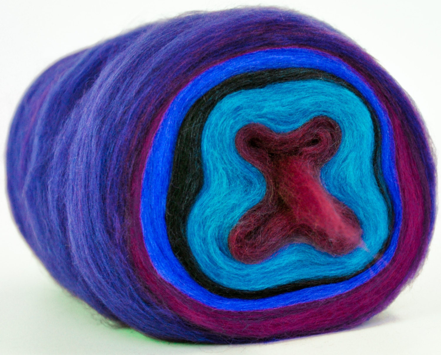 ADMIRAL- Self Striping Spontaneous Spinning Roving Bullseye Bump - (6.0 oz. center-pull bump)