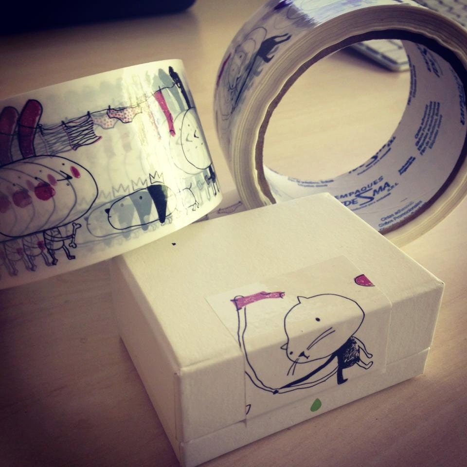Illustrated adhesive washi tape