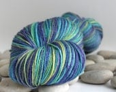 Merino Wool Silk Hand Dyed Yarn - Fingering Weight, Almost Solid 440yds - Butterfly