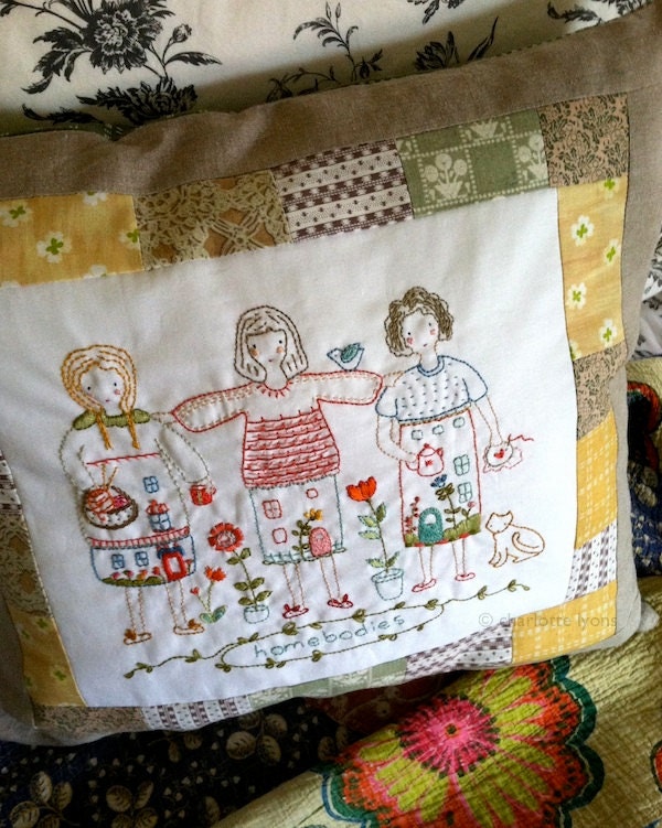homebodies, a printed design sampler to embroider