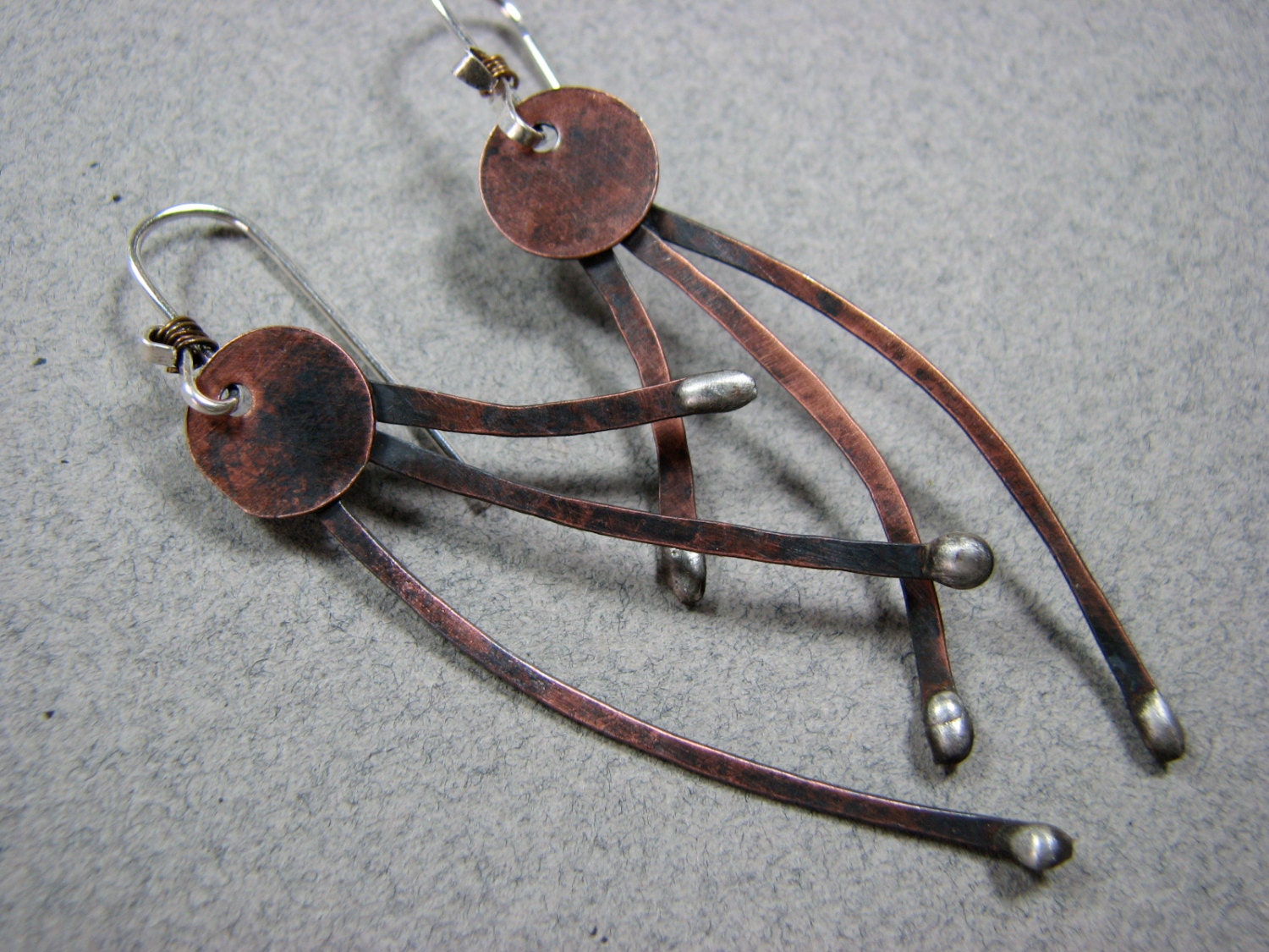 Pussy willows in copper earrings