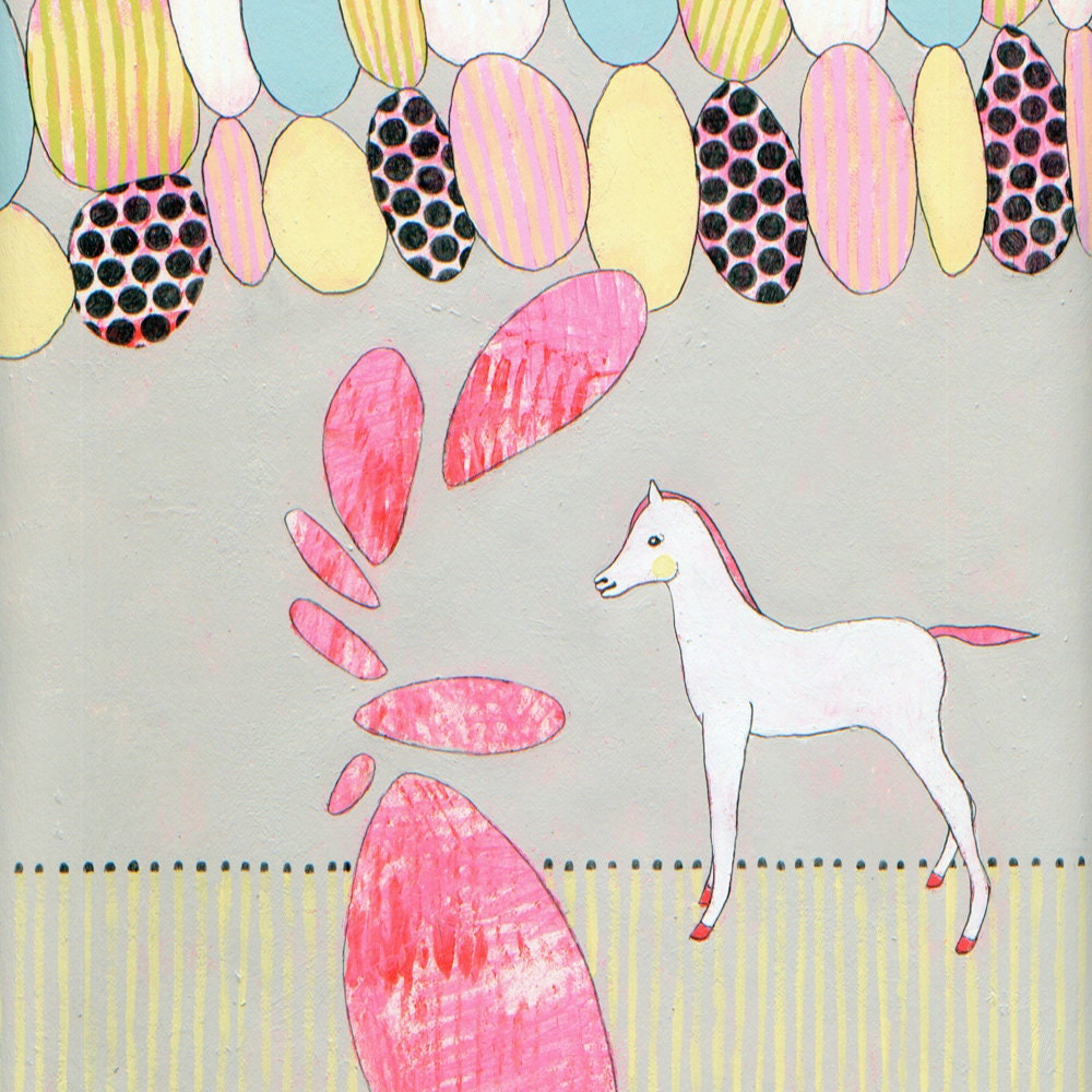 Original Painting on Paper-  Pony - Art