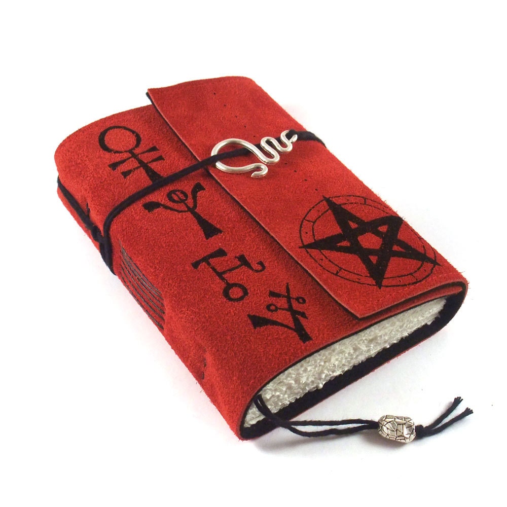 Handmade leather journal, Charmed
