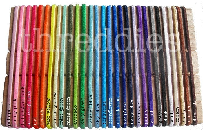 elastic headbands - lot of 50, skinny and stretchy - YOU PICK COLORS - no metal