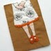 SALE I Like Your Shoes, textile artwork, home decor, tan, cinnamon, brown, white, orange, floral