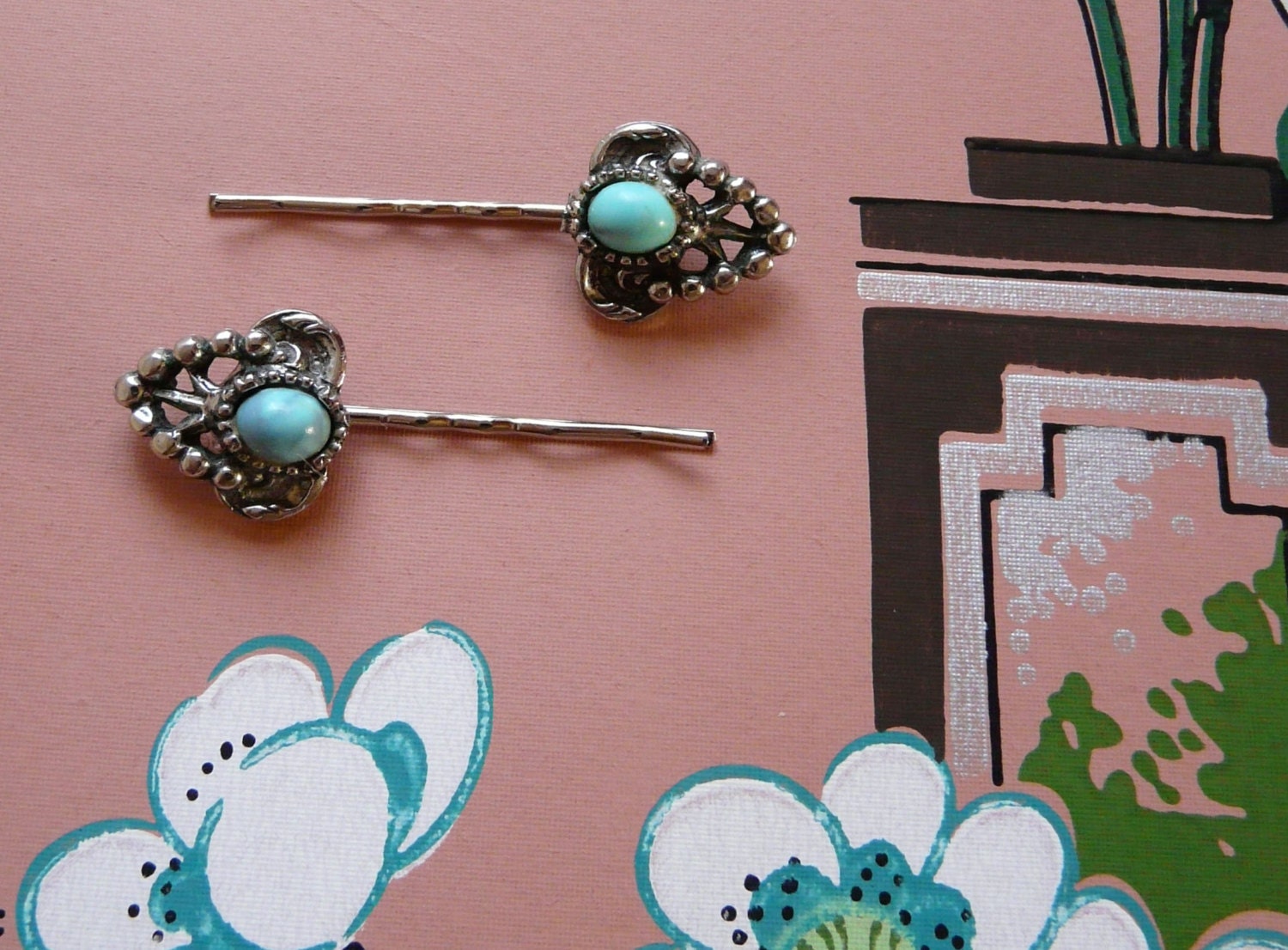 big sky bobbies - vintage silver and torquoise