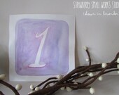 Watercolor Wedding Painted Table Numbers 5 per order