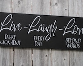 Live, Laugh, Love 6x18 Wood Sign, Home Decor Sign, Family Sign