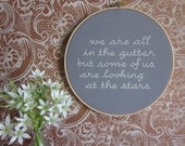 oscar wilde embroidery home decor framed in the hoop