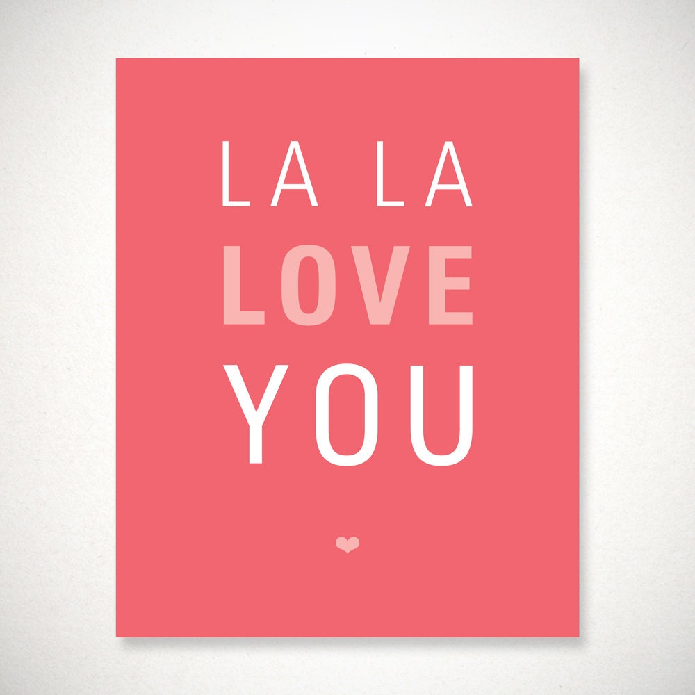 La La Love You Poster - Downloadable Digital File - Dark Pink
