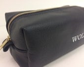 Fathers Day Gift Personalized Leather HANDMADE Toiletry Case Dopp Kit Shaving Kit Bag