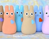 Handmade Rabbit, Stuffed Animal Plush Doll Art Toy, Hug Me Bunny, Personalized Tag, Fleece, Choose Your Own Colors, 9 inch, Custom-made