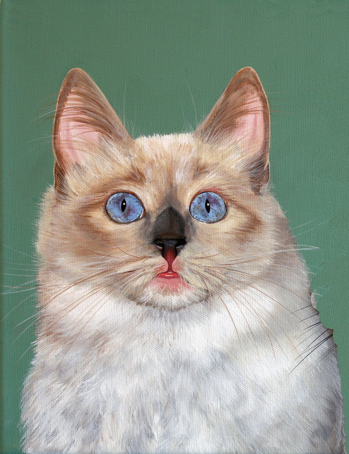 4 x 6 Custom Life Like Commissioned Pet Portrait Painting Makes a Great Gift