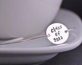 Graduation Gift, Class of 2013 Bracelet, Graduation Jewelry, Sterling Silver Bangle Bracelet