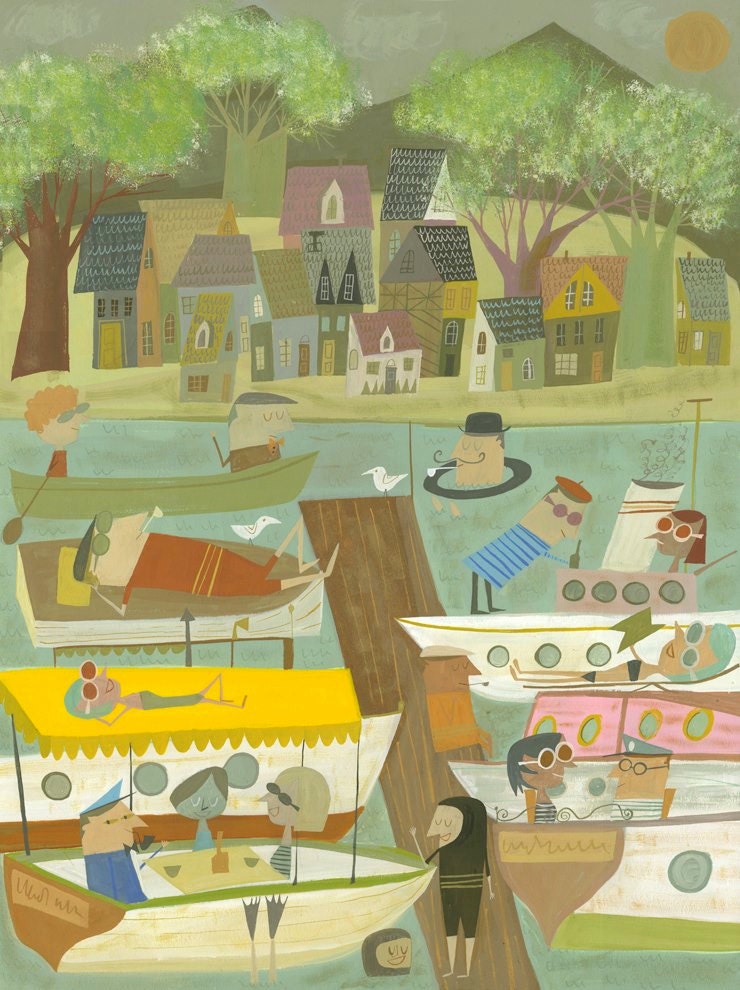 Summer Vacation.  Original painting by Matte Stephens.