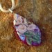 Fused Glass Necklace, Calla Lilies on Pink  Dichroic Fused Glass Pendant, Dichroic Glass Flower Necklace - Calla Lilies