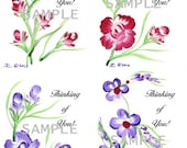 Thinking of You, postcards, Digital, PDF, Set of 4