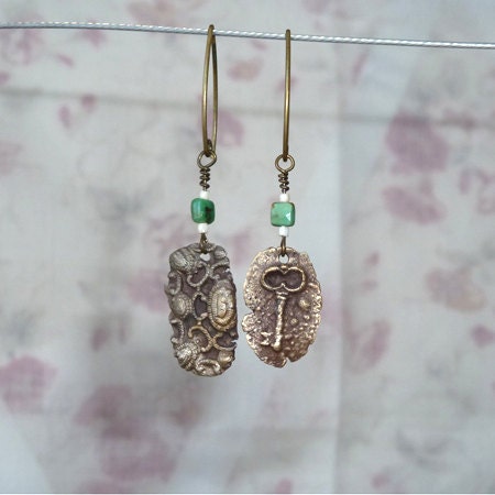 PMC bronze earrings Key
