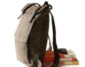 The Backpack in Brown waxed canvas