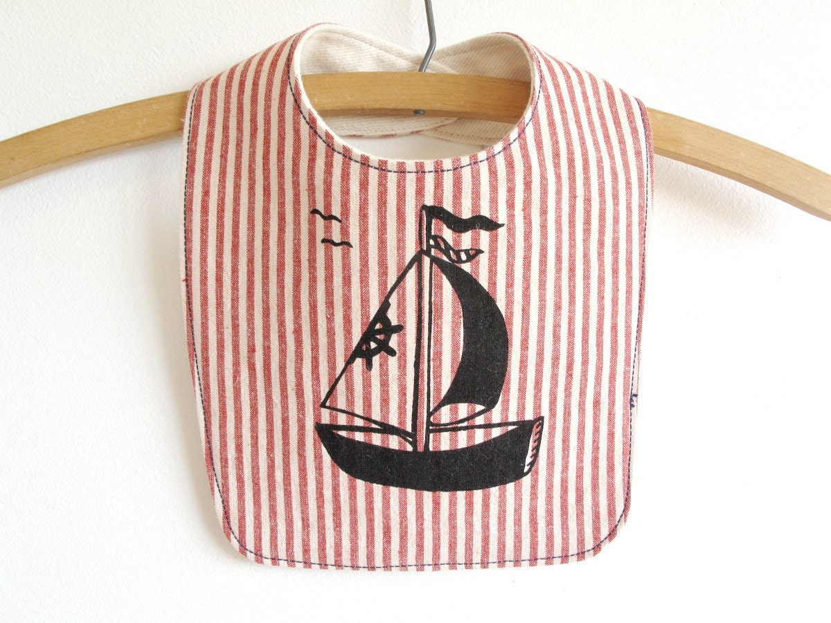 organic bib, sailboat, nautical, baby