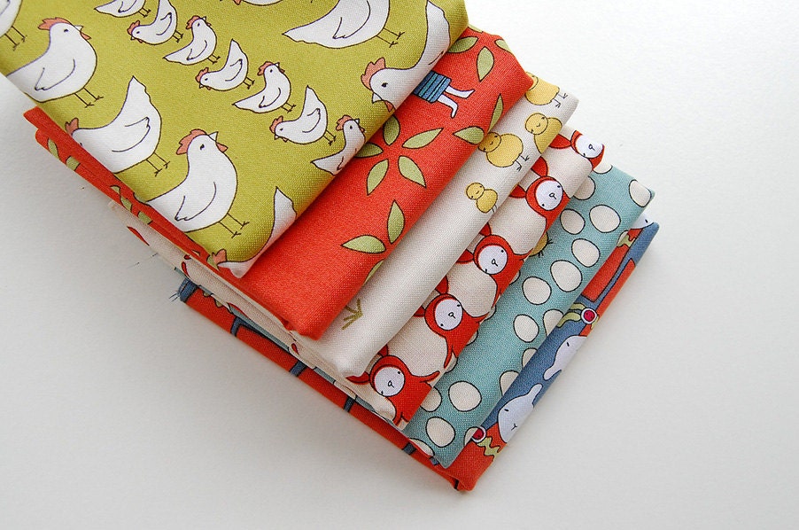 bunnies and birds 3 - curated fabric bundle