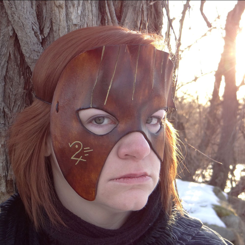 Wearable Leather Art Mask (Wood Golem)