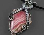 Goddess Return - Rhodochrosite and Sterling Silver Necklace