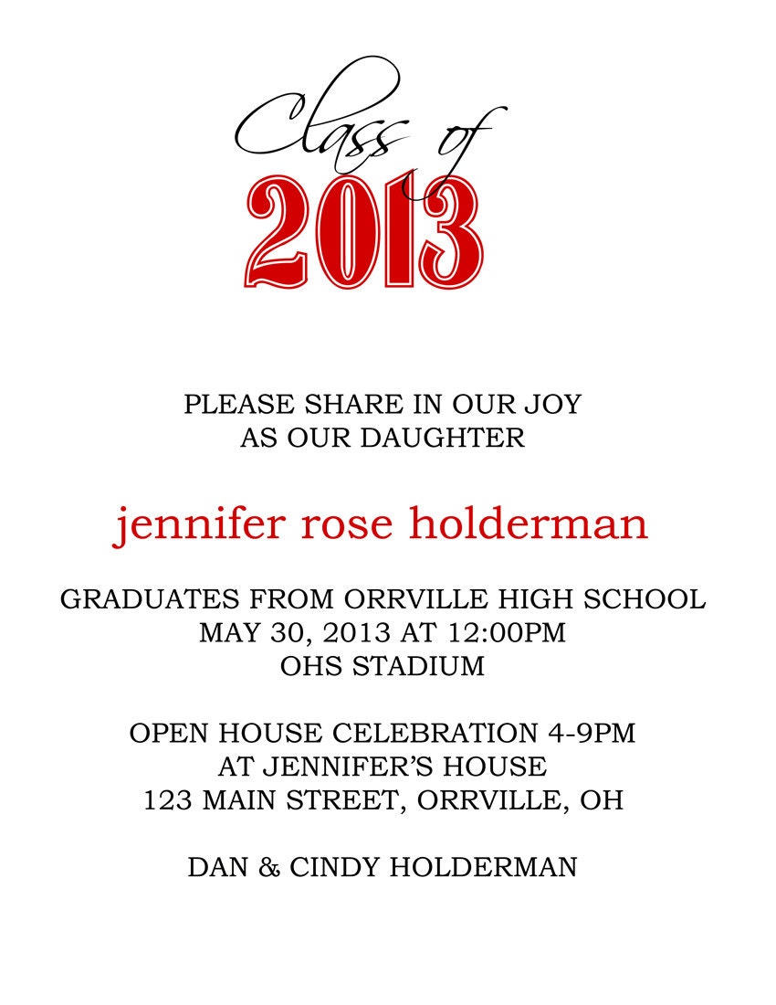 Class of  - Set of 10 Announcements