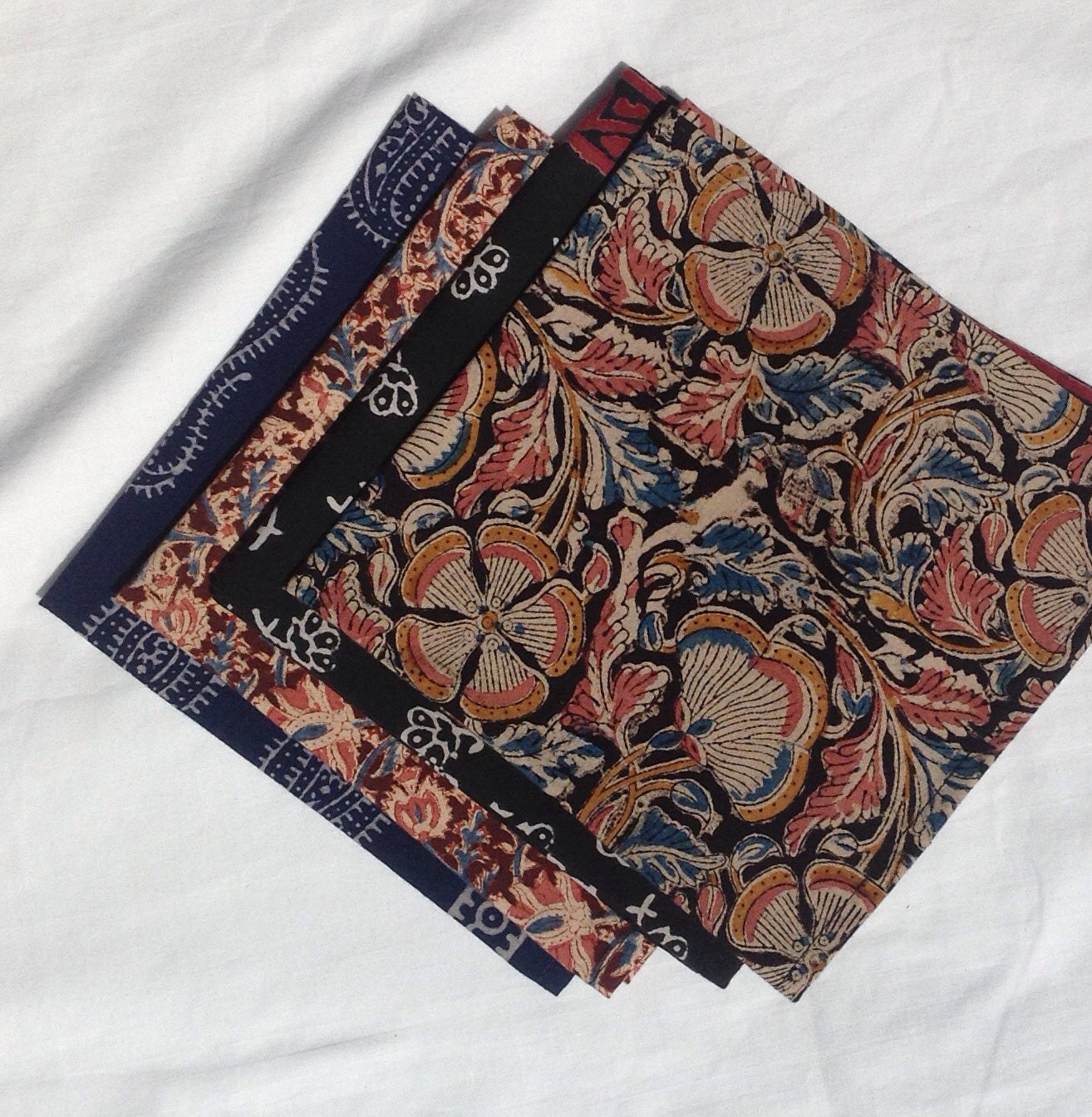 Cloth dinner napkins 4 17" handmade cotton indian prints