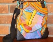 Hand Painted Handbag Purse Shoulder Sling Cross Body Handbag