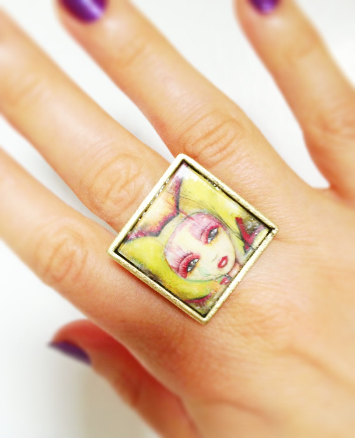 natural instinct , adjustable antique bronze ring