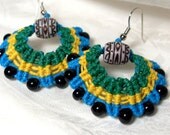 wild and funky  macrame hemp earrings