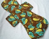 12.5 inch Teal Leave Cotton Topped Heavy Flow Cloth Menstrual Pad - Heavy Flow