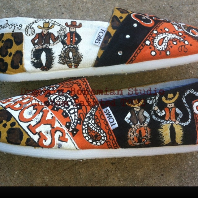Cowboy Cheer Spirit Painted TOMS TOMS included in this listing