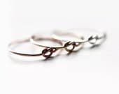 Friendship knot rings - 3 knot rings in sterling silver and gold filled