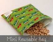 Wheels on Green - Mini Reusable Bag from green by mamamade