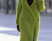 On Sale Hand knit Long Coat  from wool kid mohair blend  Made to order