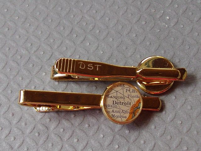 Hand Engraved Gold Tie  Clip  Custom Map Your  Choice of City   Tie Bar Pin Tack  14kt Gold Filled For the Groom or your Dad