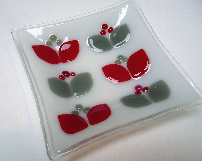 Fused glass dish Mid Century free shipping UK