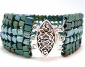 Emerald Isle Beadwoven Cube Bead Bracelet - Cubic Meter Collection