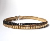 Gold and Black Snake Mesh Necklace Choker