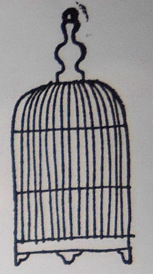 UM Bird Cage Rubber Stamp