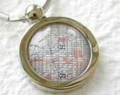 Map Key Chain - Manhattan, New York featuring Times Square, Madison Square Garden, Rockefeller Center, Empire State Building, and more