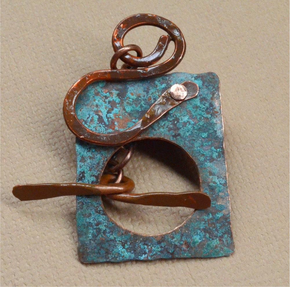 Hammered Rustic Copper Toggle Clasp