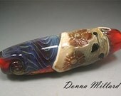 HANDMADE LAMPWORK Focal Bead Donna Millard SRA vintage silver glass lamp work glass bead